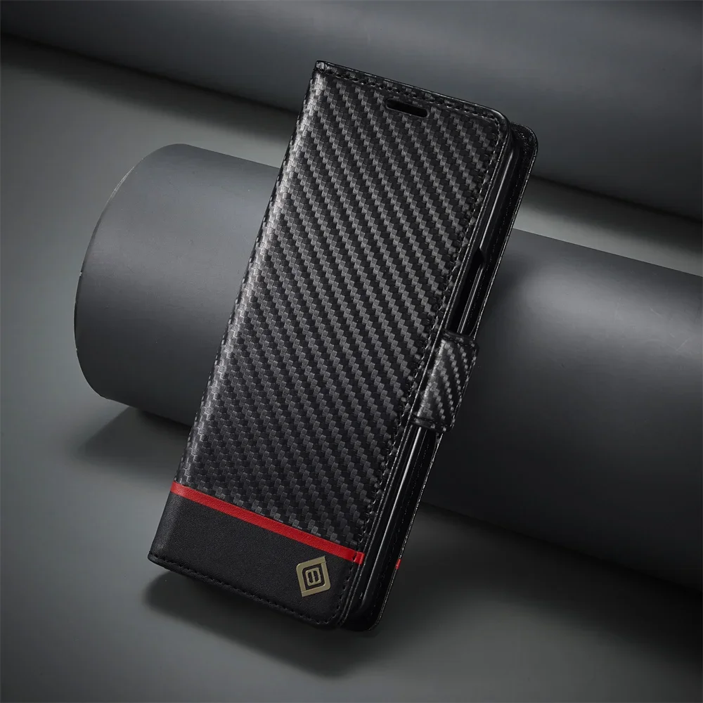 Bifold Leather Wallet - Funda de cuero PU de fibra