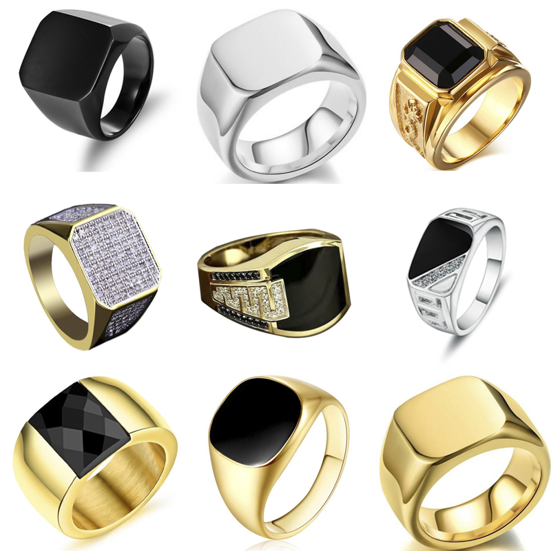 Men'S Accessories Jewelry Sale - Nuevo 2025 anillos brillantes de Metal