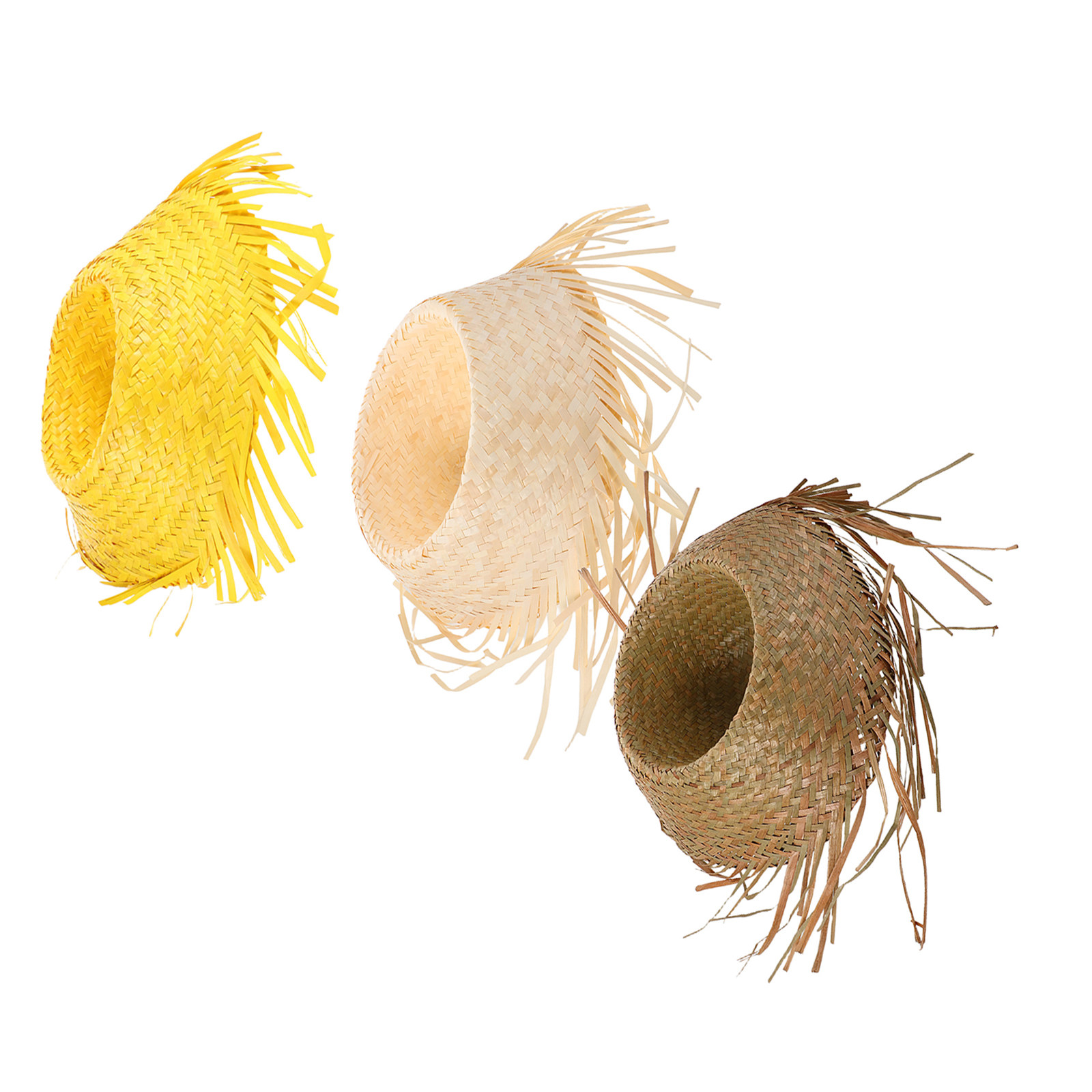 Men'S Vacation Accessories - 3 Sombreros de Paja Hawaianos, Sombrero