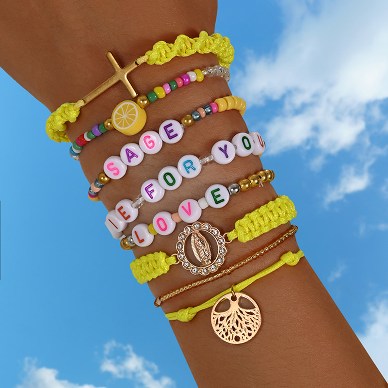 Men'S Accessories Jewelry Sale - Pulsera con colgante de letra creativa