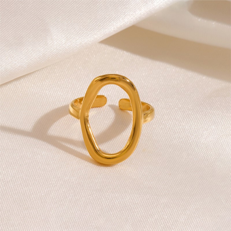 Men'S Accessories Jewelry Sale - ANENJERY 316L anillo abierto ovalado hueco