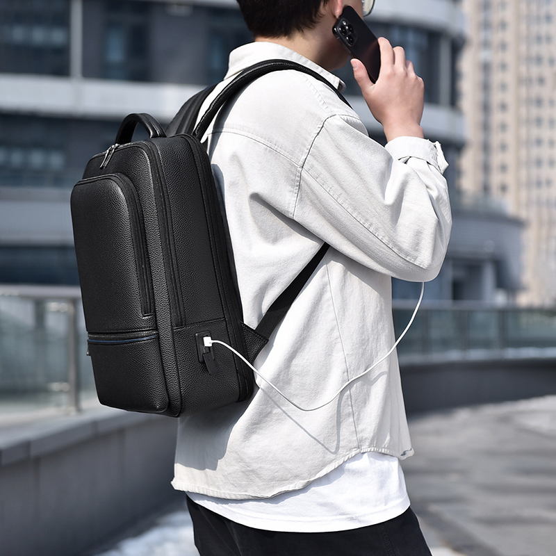 Mochila De Cuero PU con carga  - Men'S Accessories Backpack reseña y precio