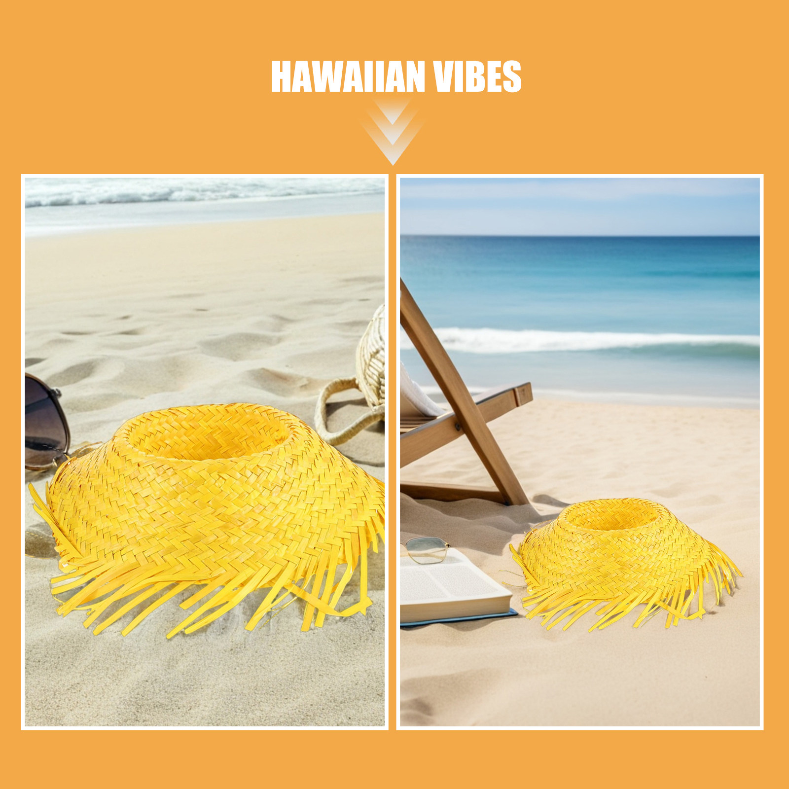 3 Sombreros de Paja Hawaianos, - Men'S Vacation Accessories reseña y precio
