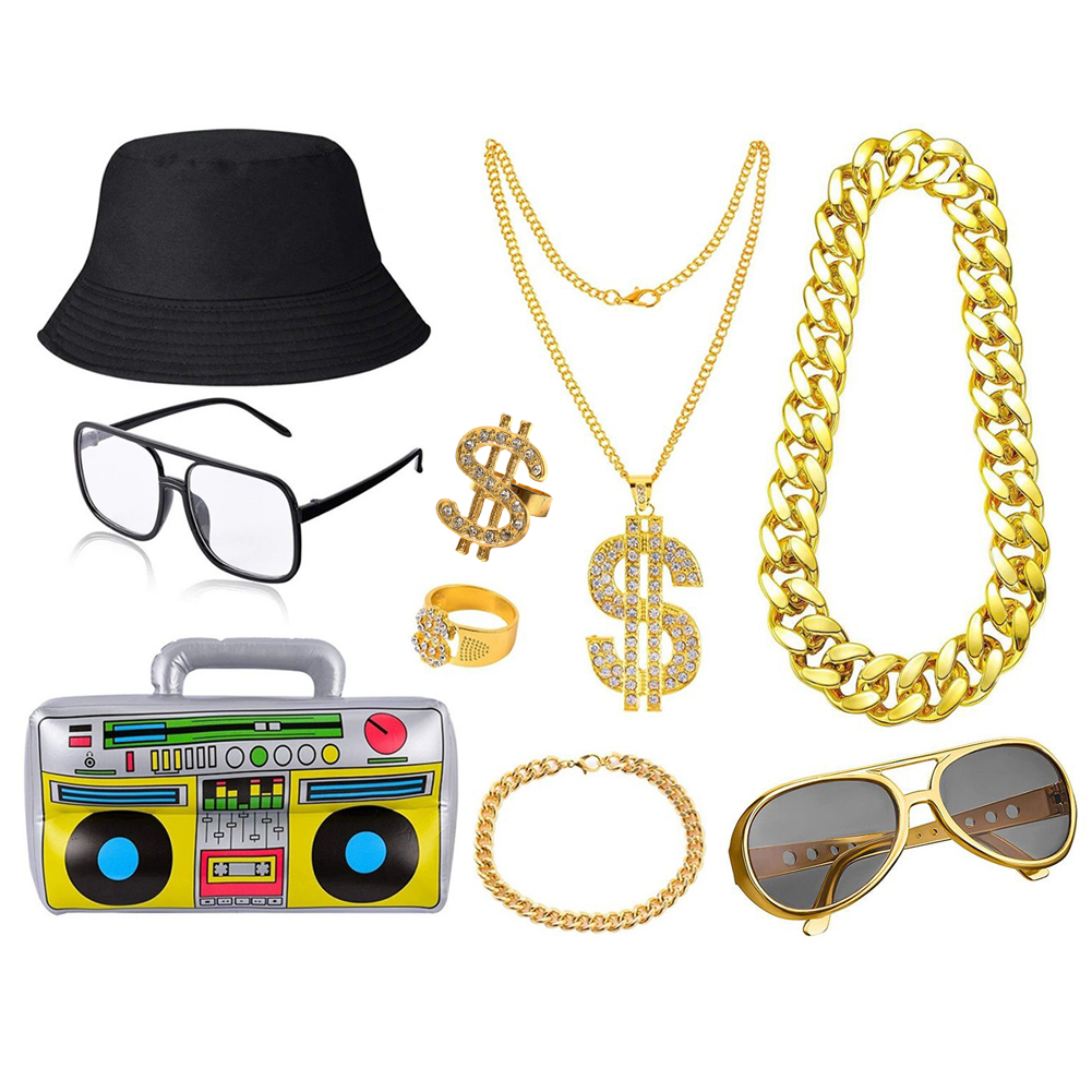 Kit de disfraz de Hip Hop de l - Men Accessories Chain And Bracelet reseña y precio