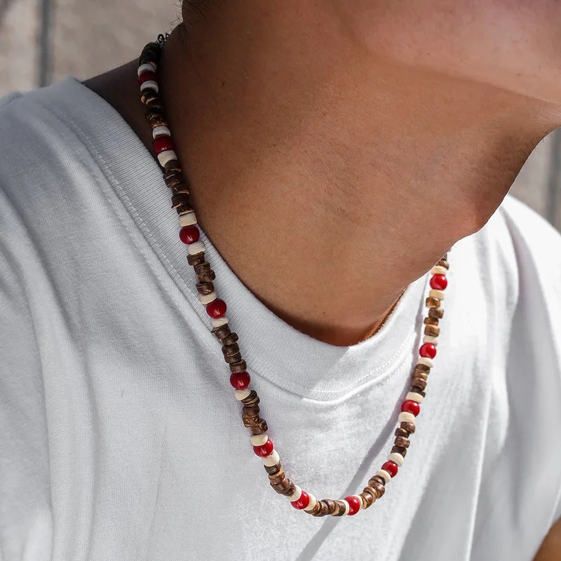 Collar de Cuentas de Madera Es - Men'S Vacation Accessories reseña y precio