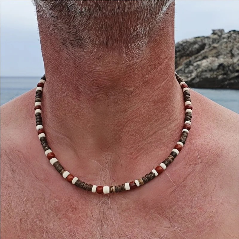 Collar de Cuentas de Madera Es - Men'S Vacation Accessories reseña y precio