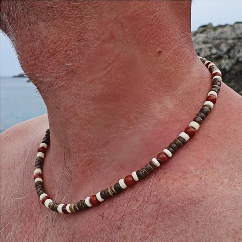 Collar de Cuentas de Madera Es - Men'S Vacation Accessories reseña y precio