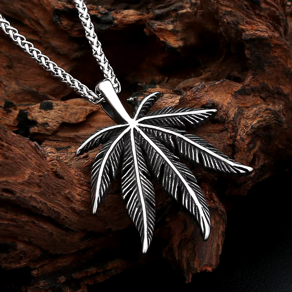 Collar con colgante de hoja de - Men'S Vacation Accessories reseña y precio