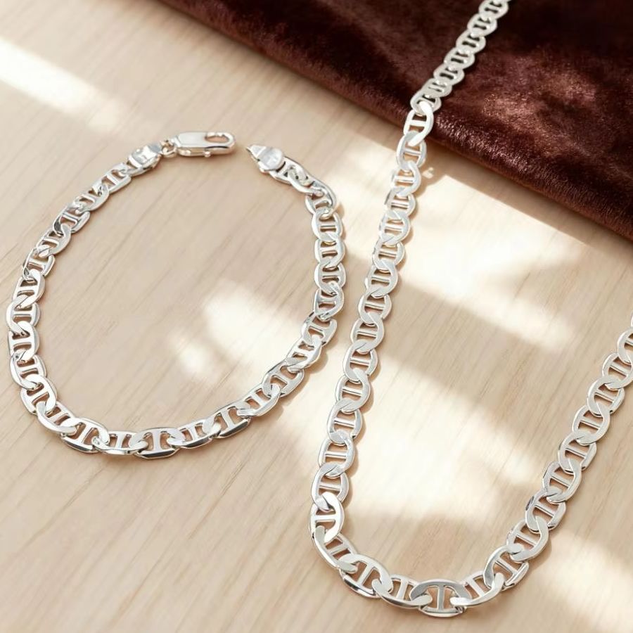 Nuevo Conjunto de Collar y Pul - Men Accessories Chain And Bracelet reseña y precio