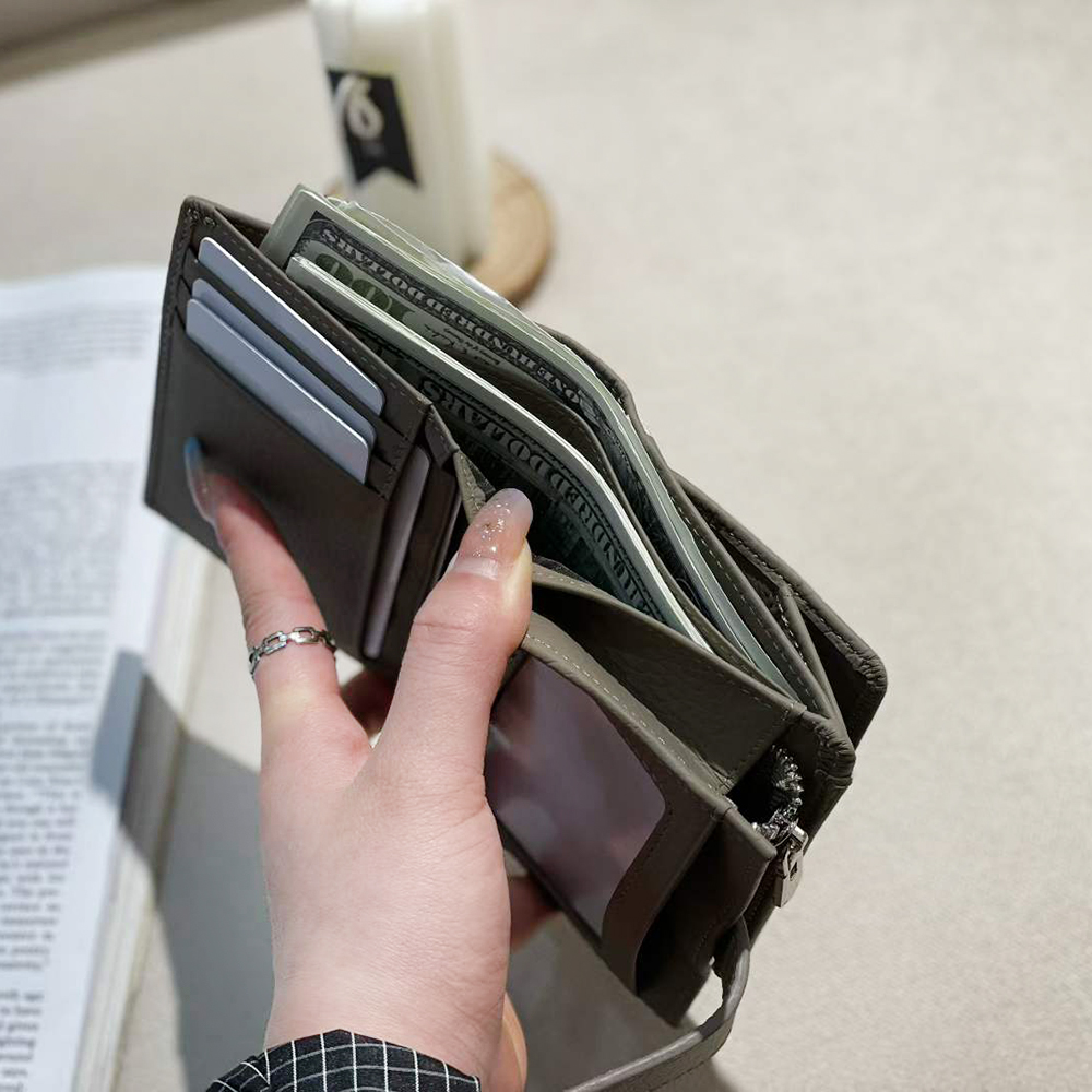 Cartera de piel de vaca con no - Bifold Leather Wallet reseña y precio